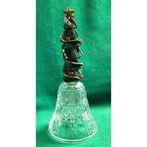 Christmas Tree Hand Bell Glass Holiday Decoration JH1365